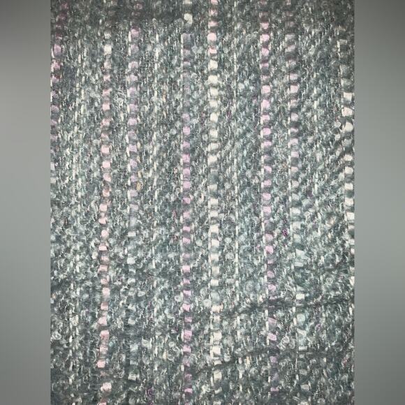 VTG CHURCHILL WEAVERS TURQUOISE GREEN LAVENDER PURPLE WHITE HANDWOVEN THROW - Picture 13 of 16